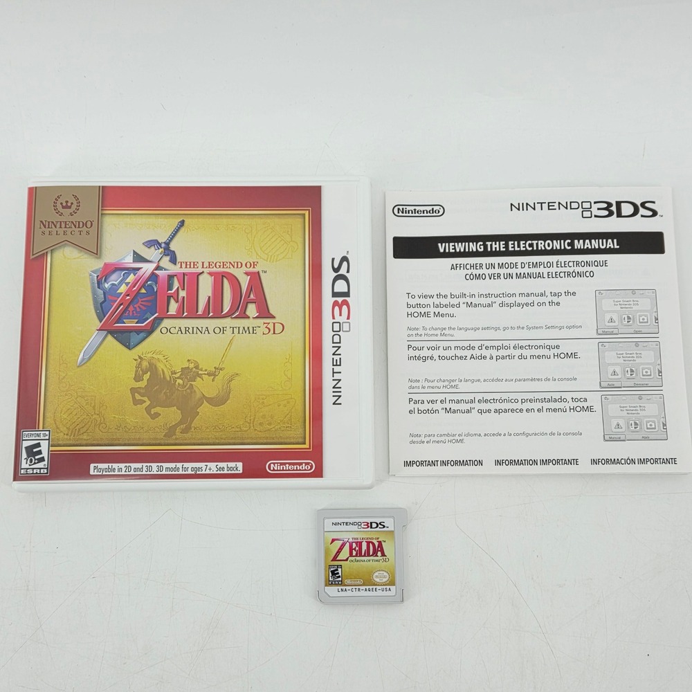 The Legend of Zelda Ocarina of Time 3D Nintendo 3DS Selects Complete CIB Tested